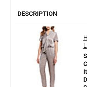 H by Halston jumpsuit champagne beige L